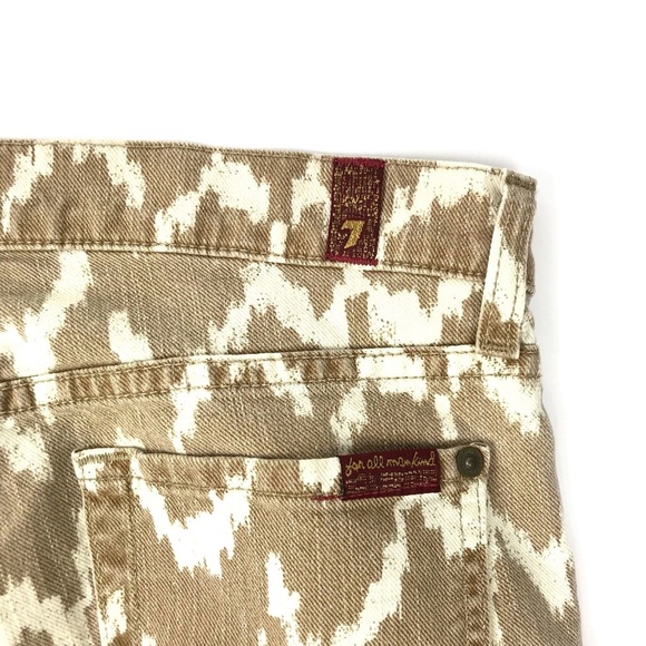 Jeans 7 For All Mankind 'Skinny Crop' Léopard - Taille W25, Rose, Neuf Avec étiquettes